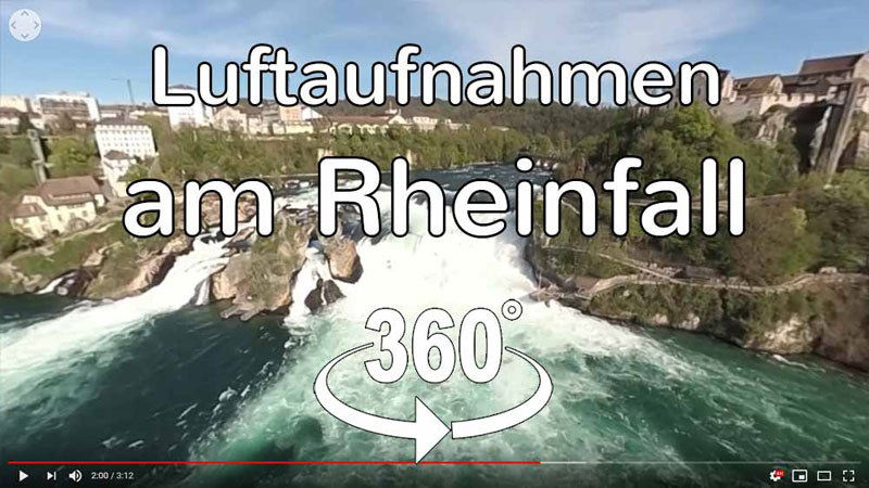 360 Grad Boden- und Luftaufnahmen am Rheinfall mit Drohne und 360° Videokamera (4K Qualität)